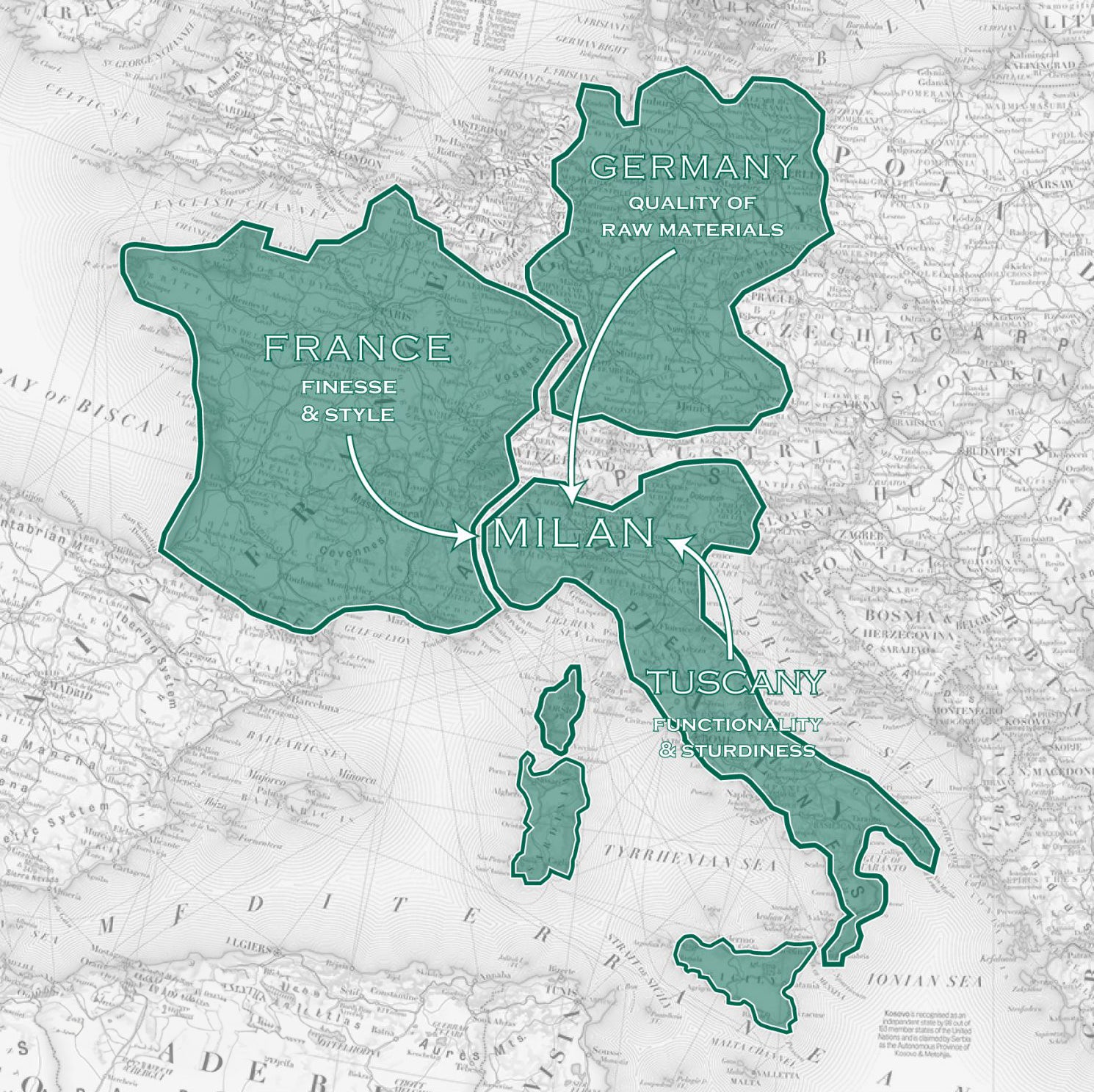 Mappa della Scuola Milanese della pelletteria