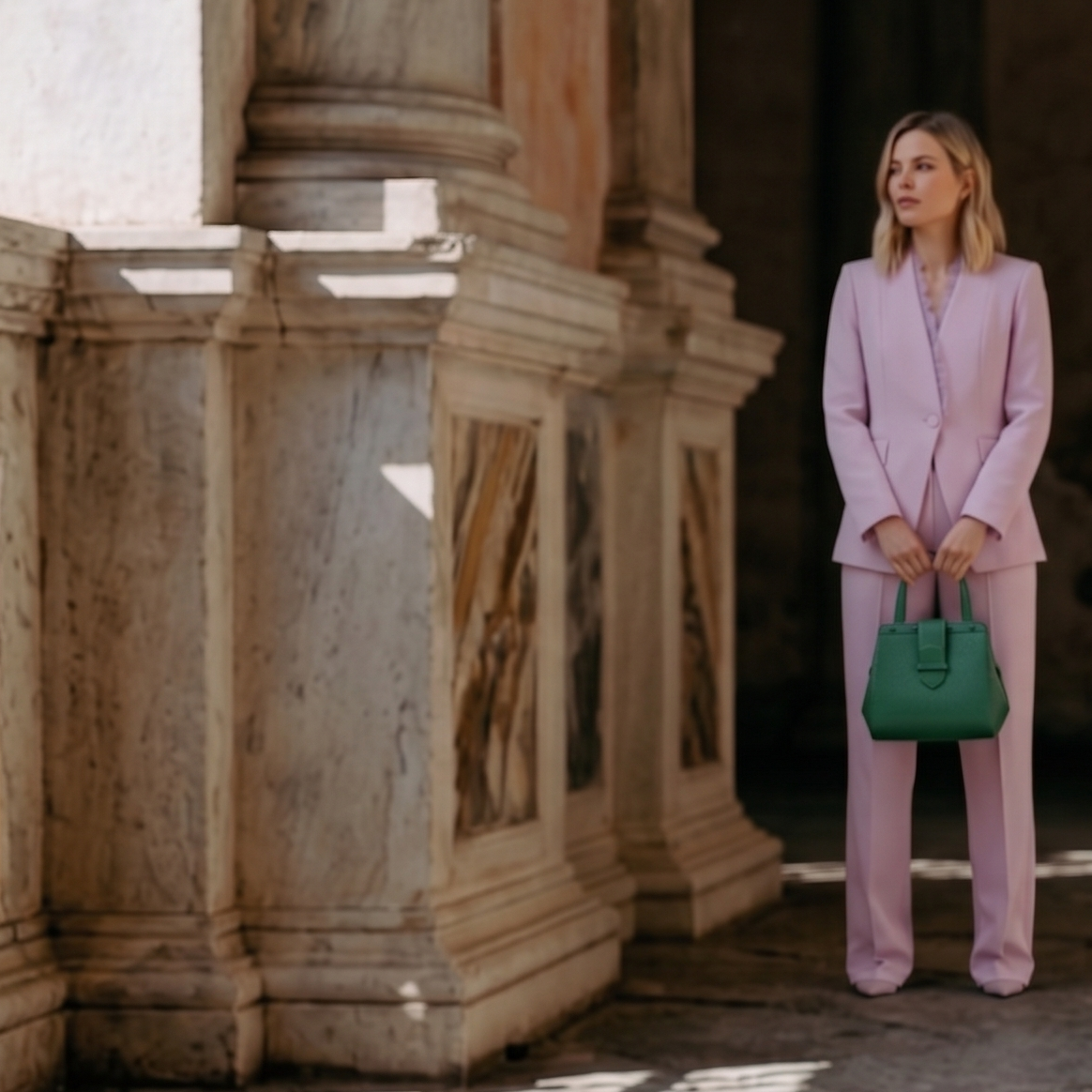 Borsa bianca Franzi portata a mano